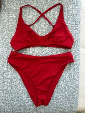 NWOT: Andie Red Bikini Set (M)